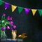 Mardi Gras Party Decorations – Purple, Green & Gold Metallic Fabric Triangle Pennant Banner, Hanging Bunting Garland for Birthday, Wedding, Baby Shower, Bridal Shower, Holiday & Masquerade Parties
